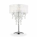 Estallar Glam Silver Faux Crystal Accent Table Lamp with See Thru Shade, Clear ES3106404